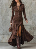 Women's Long Shirt Dress, Button Front, Long Sleeves and Asymmetric Split Hem