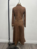 Women's Long Shirt Dress, Button Front, Long Sleeves and Asymmetric Split Hem