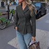 Women's Blazer, Lapel Collar, Long Sleeves and Flared A-Line Silhouette