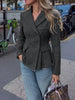 Women's Blazer, Lapel Collar, Long Sleeves and Flared A-Line Silhouette
