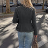 Women's Blazer, Lapel Collar, Long Sleeves and Flared A-Line Silhouette