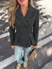 Women's Blazer, Lapel Collar, Long Sleeves and Flared A-Line Silhouette