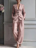 Women's Long Sleeve Polyester Casual Suit Pants for Autumn in Grey Black Apricot and Brown