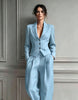 Women's Long Sleeve Polyester Casual Suit Pants for Autumn in Grey Black Apricot and Brown