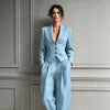 Women's Long Sleeve Polyester Casual Suit Pants for Autumn in Grey Black Apricot and Brown