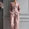 Women's Long Sleeve Polyester Casual Suit Pants for Autumn in Grey Black Apricot and Brown