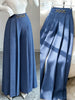 Women's Loose Fit Polyester Solid Color Casual Wide Leg Dress Pants for Summer in Black