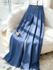 Women's Loose Fit Polyester Solid Color Casual Wide Leg Dress Pants for Summer in Black