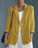 Women's Cotton Blazer, Washed Finish, Two-Button Front and Long Sleeves