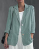 Women's Cotton Blazer, Washed Finish, Two-Button Front and Long Sleeves