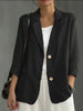 Women's Cotton Blazer, Washed Finish, Two-Button Front and Long Sleeves