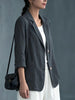 Women's Cotton Blazer, Washed Finish, Two-Button Front and Long Sleeves