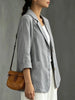 Women's Cotton Blazer, Washed Finish, Two-Button Front and Long Sleeves