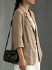 Women's Cotton Blazer, Washed Finish, Two-Button Front and Long Sleeves