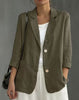 Women's Cotton Blazer, Washed Finish, Two-Button Front and Long Sleeves