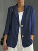 Women's Cotton Blazer, Washed Finish, Two-Button Front and Long Sleeves
