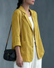 Women's Cotton Blazer, Washed Finish, Two-Button Front and Long Sleeves