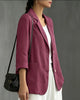 Women's Cotton Blazer, Washed Finish, Two-Button Front and Long Sleeves