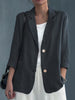 Women's Cotton Blazer, Washed Finish, Two-Button Front and Long Sleeves