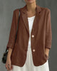 Women's Cotton Blazer, Washed Finish, Two-Button Front and Long Sleeves