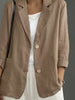 Women's Cotton Blazer, Washed Finish, Two-Button Front and Long Sleeves