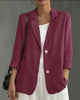 Women's Cotton Blazer, Washed Finish, Two-Button Front and Long Sleeves