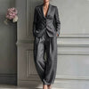 Women's Solid Color Polyester Long Sleeve Simple European American Style Pants for Casual Wear in Pink