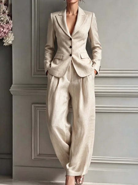 Women's Solid Color Polyester Long Sleeve Simple European American Style Pants for Casual Wear in Pink
