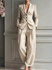 Women's Solid Color Polyester Long Sleeve Simple European American Style Pants for Casual Wear in Pink
