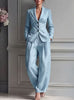Women's Solid Color Polyester Long Sleeve Simple European American Style Pants for Casual Wear in Pink