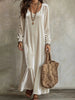 Women's Velvet-Style Long Dress, Long Sleeves and Flowing Silhouette