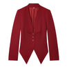 Women's Slim Fit Polyester Solid Color Suit Collar Long Sleeve Single Breasted Button Down Refined Style Jacket in White Black Pink Red