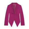 Women's Slim Fit Polyester Solid Color Suit Collar Long Sleeve Single Breasted Button Down Refined Style Jacket in White Black Pink Red