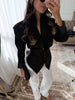 Women's Slim Fit Polyester Solid Color Suit Collar Long Sleeve Single Breasted Button Down Refined Style Jacket in White Black Pink Red