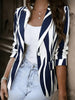 Women's Printed Blazer, Heart and Stripe Options, Lapel Collar and Single-Button Front