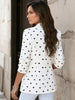 Women's Printed Blazer, Heart and Stripe Options, Lapel Collar and Single-Button Front