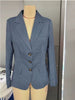 Women's Polyester Solid Color Suit Collar Long Sleeve Single Breasted Three Buttons Splicing Office Blazer in Blue
