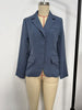 Women's Polyester Solid Color Suit Collar Long Sleeve Single Breasted Three Buttons Splicing Office Blazer in Blue