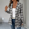 Women's Polyester 3D Effect Collar One Button Long Sleeve Cardigan with Pocket Office Style in Blue Red Gray