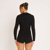 Women's Sexy V Neck Long Sleeve Solid Color Casual Blazer with Lace Trim for Night Out in Black Brown