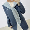 Women's Polyester Solid Color V-Neck Long Sleeve Office Style Cropped Jacket with Casual Chic Look for Daily Wear