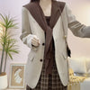 Women's Polyester Solid Color V-Neck Long Sleeve Office Style Cropped Jacket with Casual Chic Look for Daily Wear
