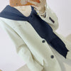 Women's Polyester Solid Color V-Neck Long Sleeve Office Style Cropped Jacket with Casual Chic Look for Daily Wear