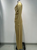 Women's Evening Dress, Cowl Neck, Ruched Waist, Long Sleeves and High Slit
