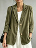 Women's Corduroy-Style Blazer, Notched Lapels, Two-Button Front and Patch Pockets