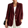 Women's Corduroy-Style Blazer, Notched Lapels, Two-Button Front and Patch Pockets