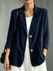 Women's Corduroy-Style Blazer, Notched Lapels, Two-Button Front and Patch Pockets