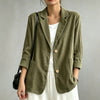 Women's Corduroy-Style Blazer, Notched Lapels, Two-Button Front and Patch Pockets
