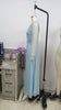 Women's Long Evening Dress, Cowl Neck, Long Sleeves and Ruched Waist