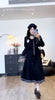 Women's Polyester 3D Effect Solid Color Suit Collar Long Sleeve Dress for Office